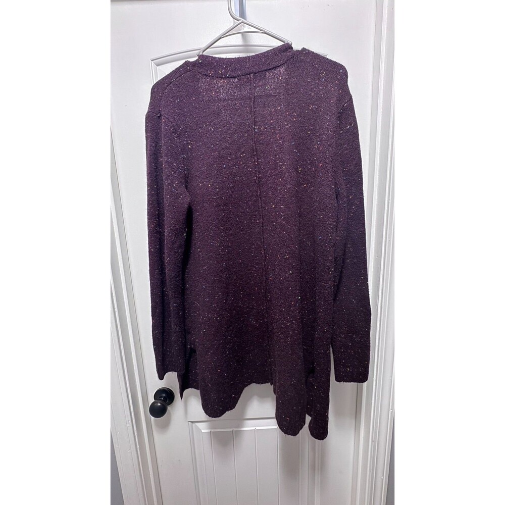 Love Ellie Purple with multi colored dots Open Cardigan size  LARGE